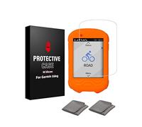 CNCLOL Case for Garmin Edge 530 830 130 1030 Silicone Protective cover，Tempered Glass Screen Protector for Garmin Edge 530 830 130 1030 Film Anti-Scratch High Definition Full Coverage