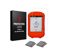 CNCLOL Case for Garmin Edge 530 830 130 1030 Silicone Protective cover，Tempered Glass Screen Protector for Garmin Edge 530 830 130 1030 Film Anti-Scratch High Definition Full Coverage