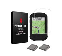 CNCLOL Case for Garmin Edge 530 830 130 1030 Silicone Protective cover，Tempered Glass Screen Protector for Garmin Edge 530 830 130 1030 Film Anti-Scratch High Definition Full Coverage