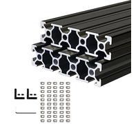 CNCYEAH 2 pieces 2080 aluminium profile extrusions 600 mm groove 6.2 T-type European standard anodised linear rail aluminium profile 20 x 80 aluminium profile with accessories for CNC machines