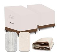 CNCZMH Heavy Duty Patio Chair Covers Waterproof Outdoor, 2 Pack 600D Patio Furniture Covers for Outdoor Rocking Swivel Adirondack Chairs, Lounge Deep Seat 33'' W x 34''D x 24''H/ 31''H Beige Brown