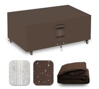 CNCZMH Heavy Duty Patio Furniture Covers Waterproof, 600D Outdoor Furniture Cover Waterproof for Sectional Sofa Couch, Outdoor Dining Table and Chair Set Covers 52''L x 22''W x 35''H, Brown