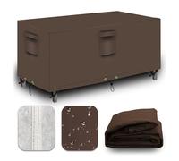 CNCZMH Heavy Duty Patio Furniture Covers Waterproof, 600D Outdoor Furniture Cover Waterproof for Sectional Sofa Couch, Outdoor Dining Table and Chair Set Covers 126''L x 64''W x 28''H, Brown