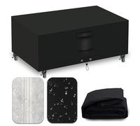 CNCZMH Heavy Duty Patio Furniture Covers Waterproof, 600D Outdoor Furniture Cover Waterproof for Sectional Sofa Couch, Outdoor Dining Table and Chair Set Covers 42''L x 24''W x 18''H, Black