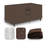 CNCZMH Heavy Duty Patio Furniture Covers Waterproof, 600D Outdoor Furniture Cover Waterproof for Sectional Sofa Couch, Outdoor Dining Table and Chair Set Covers 96''L x 64''W x 32''H, Brown