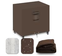 CNCZMH Heavy Duty Patio Furniture Covers Waterproof, 600D Outdoor Furniture Cover Waterproof for Sectional Sofa Couch, Outdoor Dining Table and Chair Set Covers 19''L x 15''W x 18''H, Brown