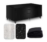 CNCZMH Heavy Duty Patio Furniture Covers Waterproof, 600D Outdoor Furniture Cover Waterproof for Sectional Sofa Couch, Outdoor Dining Table and Chair Set Covers 48''L x 30''W x 35''H, Black