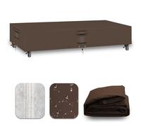 CNCZMH Heavy Duty Patio Furniture Covers Waterproof, 600D Outdoor Furniture Cover Waterproof for Sectional Sofa Couch, Outdoor Dining Table and Chair Set Covers 138''L x 86''W x 28''H, Brown