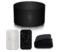 CNCZMH Heavy Duty Patio Furniture Covers Waterproof, 600D Round Outdoor Furniture Cover Waterproof for Sectional Sofa Couch, Outdoor Dining Table and Chair Set Covers 36"DIA x 28"H, Black