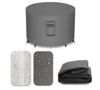 CNCZMH Heavy Duty Patio Furniture Covers Waterproof, 600D Round Outdoor Furniture Cover Waterproof for Sectional Sofa Couch, Outdoor Dining Table and Chair Set Covers 36"DIA x 28"H, Grey