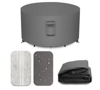 CNCZMH Heavy Duty Patio Furniture Covers Waterproof, 600D Round Outdoor Furniture Cover Waterproof for Sectional Sofa Couch, Outdoor Dining Table and Chair Set Covers 54"DIA x 28"H, Grey