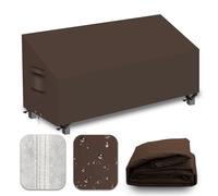 CNCZMH Heavy Duty Patio Sofa Covers Waterproof, Outdoor 3-Seater Couch Cover Waterproof, 600D Outdoor 2-Seater Loveseat Furniture Covers with Air Vent Handle 93''W x 40''D x 24''H/ 35''H Brown