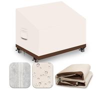 CNCZMH Heavy Duty Patio Sofa Covers Waterproof, Outdoor 3-Seater Couch Cover Waterproof, 600D Outdoor 2-Seater Loveseat Furniture Covers with Air Vent Handle 60''W x 35''D x 24''H/ 35''H Beige Brown