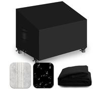 CNCZMH Heavy Duty Patio Sofa Covers Waterproof, Outdoor 3-Seater Couch Cover Waterproof, 600D Outdoor 2-Seater Loveseat Furniture Covers with Air Vent Handle 65''W x 35''D x 24''H/ 35''H Black