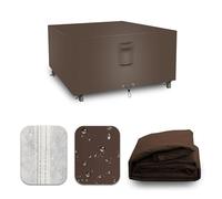CNCZMH Square Heavy Duty Patio Table Covers Waterproof, 600D Outdoor Dining Table and Chair Set Covers, Outdoor Furniture Cover Waterproof for Sectional Sofa Couch 42''L x 42''W x 28''H, Brown