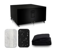 CNCZMH Square Heavy Duty Patio Table Covers Waterproof, 600D Outdoor Dining Table and Chair Set Covers, Outdoor Furniture Cover Waterproof for Sectional Sofa Couch 42''L x 42''W x 28''H, Black