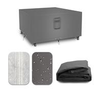 CNCZMH Square Heavy Duty Patio Table Covers Waterproof, 600D Outdoor Dining Table and Chair Set Covers, Outdoor Furniture Cover Waterproof for Sectional Sofa Couch 25''L x 25''W x 18''H, Grey