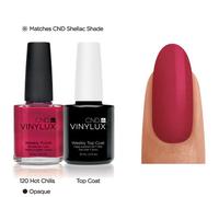 CND Creative VINYLUX DUO - TOP COAT + HOT CHILIS - Weekly Polish - 2 X 15ml