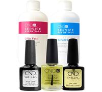 CND - Shellac Treatments Kit (Scrub 222ml, Offly Fast 222ml, Top&Base7.3ml, Solar 15ml