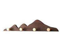 CNDBAHHE Coat Hooks Wall Mounted， Wooden Coat Rack with 4/6/8 Gold Brass Hooks, Solid Wood Wall-Mounted Coat Hook, Entryway Coat Rail for Hanging Coat Hat Bag Towel Hanger(Brown,40cm/15.7in)