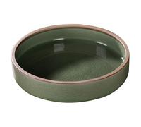 Cndiyald Bird Bath For Garden, 8.3 Inch Round Ceramic Bird Bath, Green 1300ml Outside Bowl with Stable Non-Slip Bottom for Yard, Garden, Ceramic