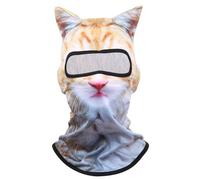 Cndiyald Cat Balaclava Face Mask, Animal Print Ski Mask, Unisex Adults, One Size, Polyester, Windproof, Breathable