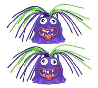 Cndiyald Fatigue Toys Stress Relief Screaming Monster Toy 2Pcs Hair Pulling Stress Relief 6 Sounds Scream Toys for Adults Kids Cute Cartoon Funny Scream Toy