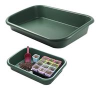 Cndiyald Potting Tray, 17×12×3in Multi-Purpose Gardening Mat for Repotting and Seed Starting Plastic Plant Tray for Indoor & Outdoor Use, Green