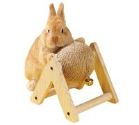 Cndiyald Rabbit Scratch Ball, Sisal Wrapped Rabbit Toy with Triangular Base, Stress & Boredom Relief Enrichment Toy for Indoor Rabbits