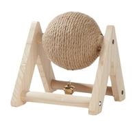 Cndiyald Rabbit Scratch Ball, Sisal Wrapped Rabbit Toys, Scratching Pad with Triangular Base, Stress & Boredom Relief Enrichment Toys for Indoor, Bunny Scratch Pad