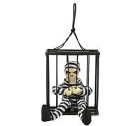 Cndiyald Scary Talking Prisoner with Motion Sensor and Red-eyes Screaming Animated Halloween Decorations, Animatronics Pranks, Halloween Decor Props Pranks No Battery, props