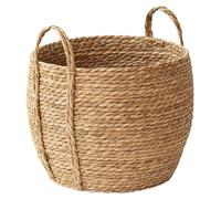 Cndiyald Seagrass Plant Basket - Rustic Woven Planter with Sturdy Handle, Natural Decorative Storage Basket for Hotel Coffee Store Home Decor, S