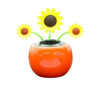 Cndiyald Solar Dancing Flowers Shaking Head Car Ornaments Solar Powered Toy for Office Desk Decoration Sunflower Solar Power Kits
