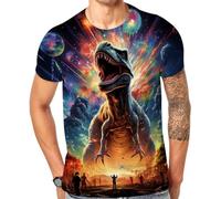 Cndiyike Soccer T Shirts for Men,3D Printed Graphic Short Sleeve Tees, Dinosaur T Shirt, XL