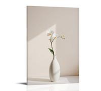 CNDJjslok Canvas Wall Art Prints Picture Art Poster Minimalist White Orchid And Vase Modern Living Room Bedroom Decor 16x24inch(40x60cm)