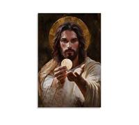 CNDJjslok Canvas Wall Art Prints Picture Christian Poster - Eucharist Bearing Jesus Modern Living Room Bedroom Decor 08x12inch(20x30cm)