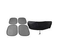 Cndocc35 Foldable Windshield Sunshade Umbrella Visor Cover Car Front Window Sun Shade 5 Pcs Cloth with Titanium Coating + Metal Pole Mesh Fabric Large Silver, Black