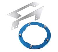 Cndocc35 Motorbike Chain Bell Protector Guard + Transmission Belt Pulley Cover for T-max TMAX 530 13-2015 Aluminum Blue + Silve
