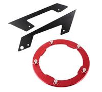 Cndocc35 Motorbike Chain Bell Protector Guard + Transmission Belt Pulley Cover for T-max TMAX 530 13-2015 Aluminum Red + Black