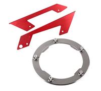 Cndocc35 Motorbike Chain Bell Protector Guard + Transmission Belt Pulley Cover for T-max TMAX 530 13-2015 Aluminum Gray + Red