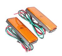 Cndocc35 Motorbike Universal Rectangle Reflector 24 Marker Tail Brake Stop Light Accessaries Car Trailer Truck RV Trailer, Orange, Style A Powersport