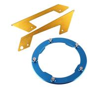 Cndocc35 Transmission Belt Pulley Cover + Chain Bell Guard Protector Aluminum Blue + Gold Motorbike for T-max TMAX 530 2013-2015
