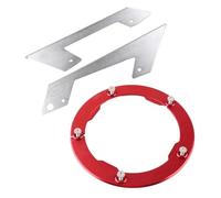 Cndocc35 Transmission Belt Pulley Cover + Chain Bell Guard Protector Red + Silver Aluminum for T-max TMAX 530 13-15 Motorbike