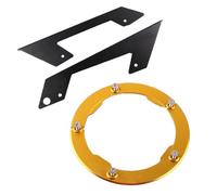 Cndocc35 Transmission Belt Pulley Cover + Chain Bell Protector Guard Aluminum Gold + Black for T-max TMAX 530 2013-2015 Motorbike