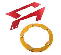 Cndocc35 Transmission Belt Pulley Cover + Chain Bell Protector Guard Aluminum Gold + Red for T-max TMAX 530 2013-2015 Motorbike