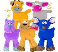 CneeeeeB No Stuffing Dog Toys 5 Pack Squeaky Crinkle Plush Animal Toys