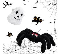 CneeeeeB Squeaky Dog Toys Dog Chew Toy Plush Aggressive Stuffed for Puppies- Funny Dog Toys, Spider + Ghost, 2-Pack Everyday Presents Holiday Surprises Gift to Small and Medium Breeds PUPS