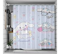 CNEISEJK Cute Cartoon Shower Curtain, Washable Cute Kitty Cat Cloth Shower Curtain Set with Hooks, Kawaii Waterproof Fabric Shower Curtain for Kids' Bathroom, 71x71 Inches (YL-CIN)