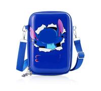CNEISEJK Cute Stitch Crossbody Bag Ohana Stitch Angel Wallet with Lanyard Purse Coin Holder for Girls Women, Blue, Cartoon