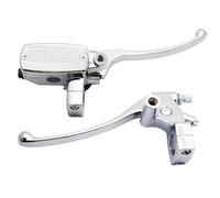 CNFCNKYULP Clutch Handle Lever Universal 1" 24.5mm Motorcycle Brake Clutch Master Cylinder Reservoir Levers(Set-Silver)